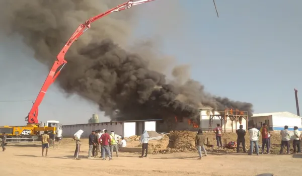 राम जल सेतु लिक परियोजना के प्लांट में लगी आग