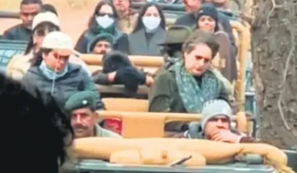 प्रियंका गांधी वाड्रा ने परिवार संग रणथंभौर में देखा बाघ