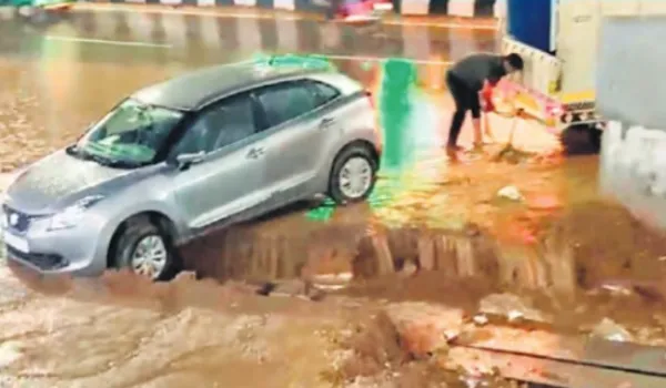 पहली बारिश ने ही खोली 48 करोड़ रुपए के ड्रेनेज प्रोजेक्ट की पोल