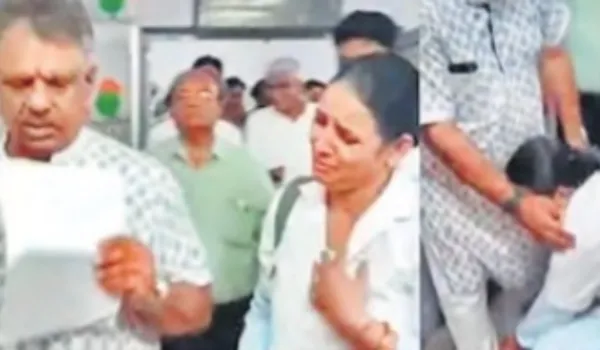 जोधपुर में ट्रांसफर की गुहार लगाते हुए चिकित्सा मंत्री के पैरों में गिरी नर्स