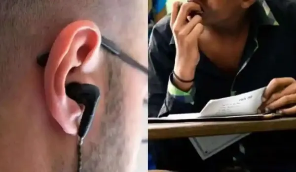 ब्लूटूथ से नकल करते छात्र को रंगे हाथ पकड़ा
