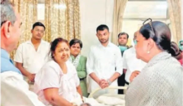 राजे ने भाजपा प्रदेश अध्यक्ष की पत्नी के स्वास्थ्य की ली जानकारी