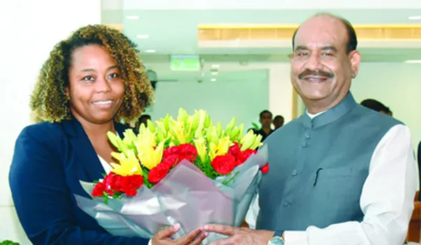 बिरला से सेशेल्स की पहली महिला स्पीकर की मुलाकात